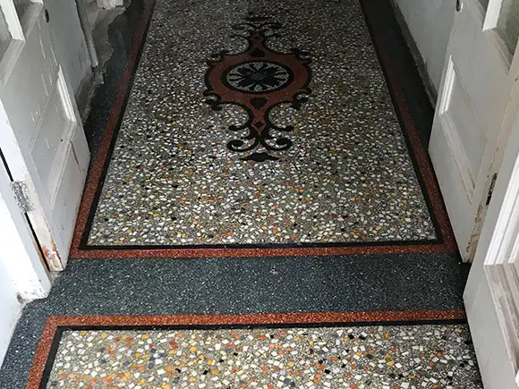 Patterned terrazzo floor from the project gallery